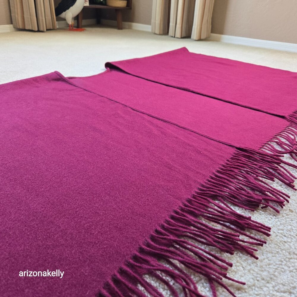 NWT Portolano Lambswool Wool Wrap Burgundy - Picture 6 of 14